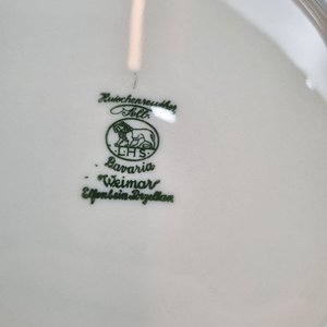 Importante Sopera Hutschenreuther Selb Bavaria Weimar Porcelana Marfil Decorado Floral y Plata - imagen 5