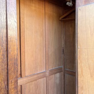 Ropero Antiguo de Roble con 3 Puertas, Espejo Biselado y 4 Cajones - imagen 21