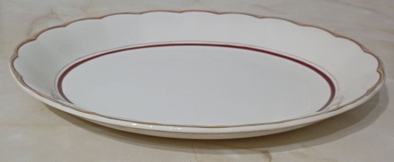 Fuente de Porcelana INGLESA CREAMPETAL GRINDLEY - Guarda morada y dorada - imagen 2