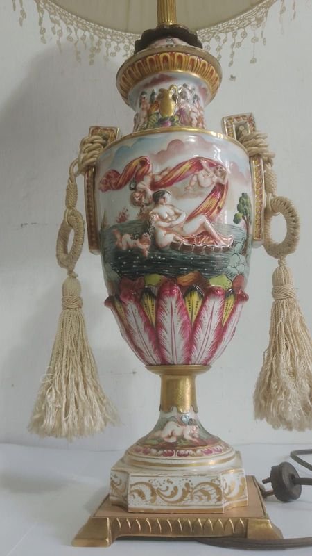 Lámpara de mesa en porcelana Capodimonte, marca N 1920 - imagen 4