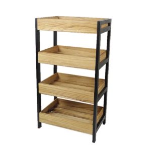 Lote siguiente: Estantería de Madera Natural y Negro con 4 Estantes