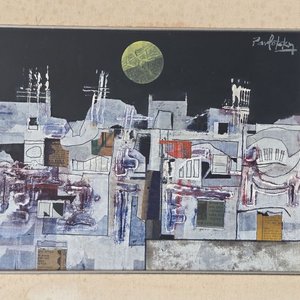 Técnica Mixta "Noche Lunar" del Artista Pavlozki - imagen 3