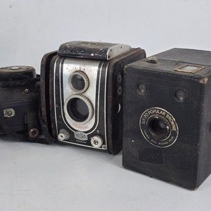 Lote de 5 Cámaras Fotográficas Antiguas para Decoración - imagen 2