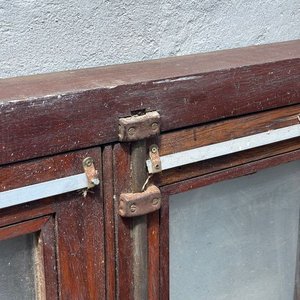 Abertura de Madera Antigua con Vidrios Repartidos - imagen 5