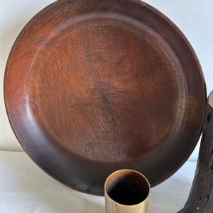 Set de Adornos Rústicos: Plato de Madera y Portavela de Tronco - imagen 6