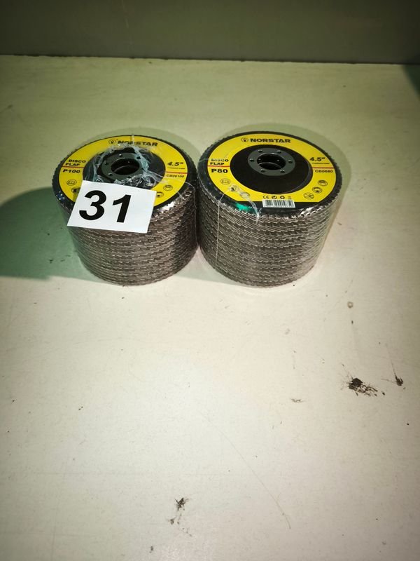 20 Discos Abrasivos Tipo Flap NORSTAR 4.5" Grano P100 y P80
