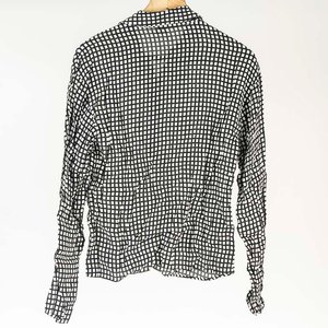 Camisa a Cuadros Blanca y Negra Mango Talle S para Dama - imagen 2