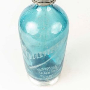 Sifón de Soda Antiguo Cervecería Quilmes Celeste - imagen 2