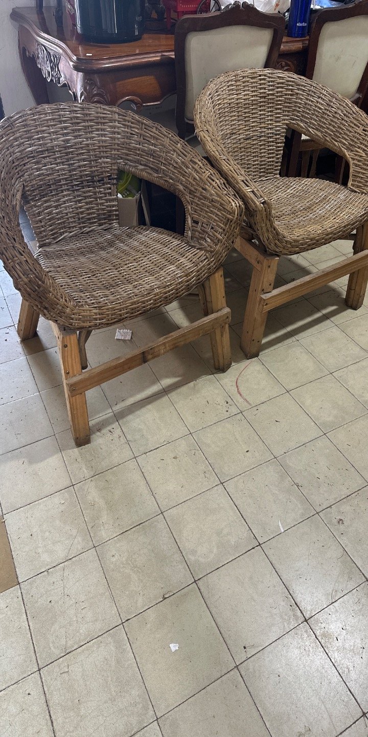 Par de Sillones de Mimbre Estilo Rústico