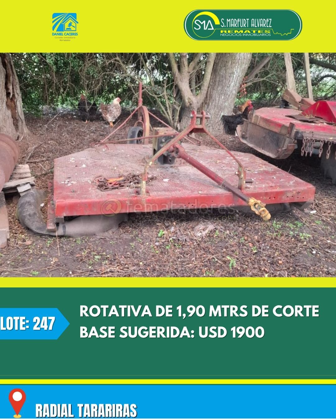 Rotativa de 1,90 Mts de Corte para Tractor