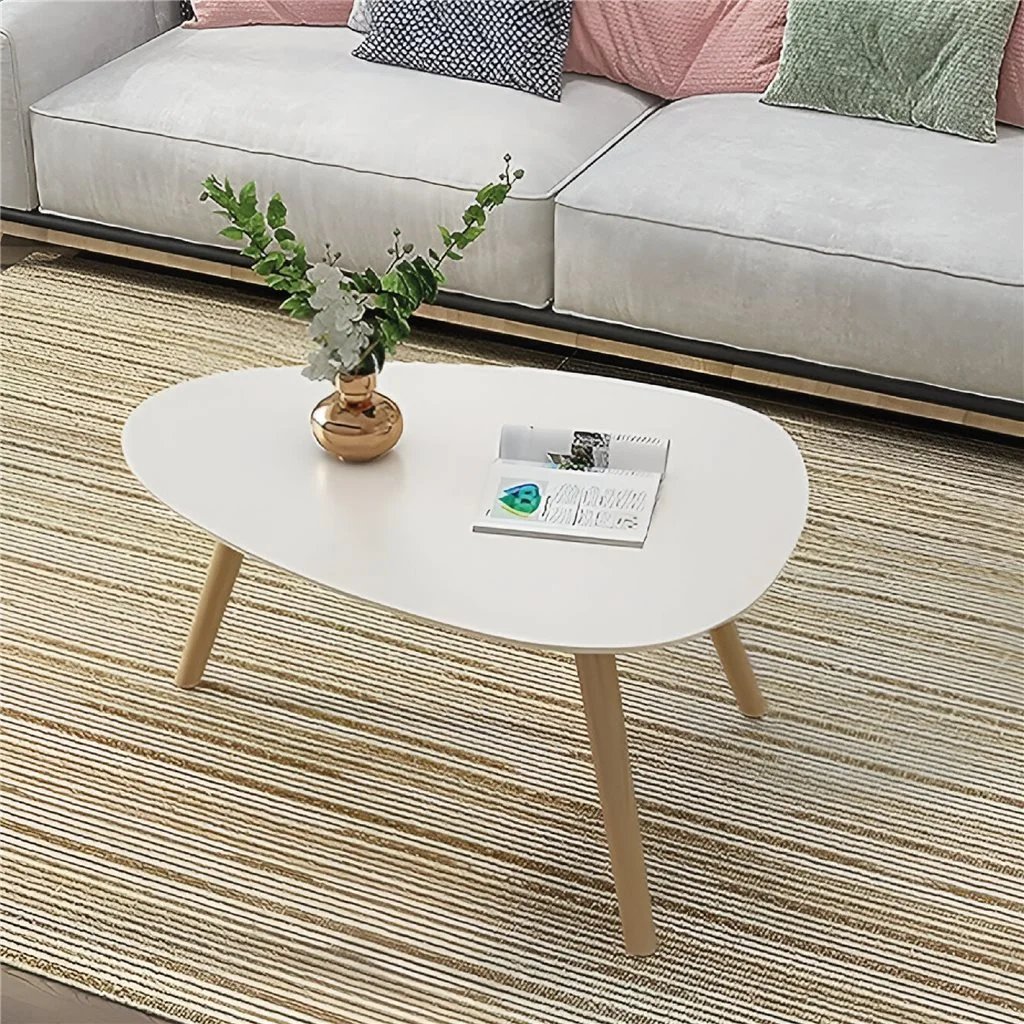 Mesa Central Triangular Blanca Moderna