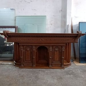 Alzada de Roble con Estantes y Puertas - Mueble Antiguo - imagen 2