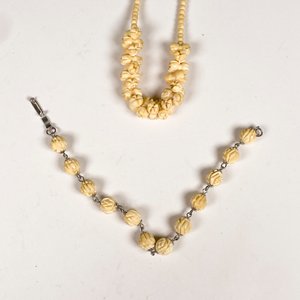 Conjunto de Collar y Pulsera de Marfil Tallado - imagen 5