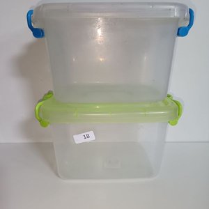 Dos Cajas Organizadoras Plásticas Transparentes con Tapas de Colores - imagen 6