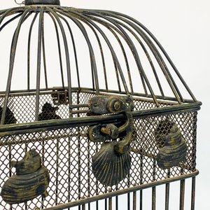 Jaula Decorativa de Alambre Negra con Techo Cúpula y Elefantes - imagen 2
