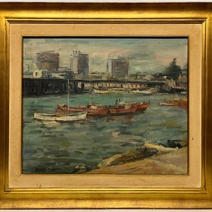Oleo "Botes" de Dante Cola, 50 x 60 cm - imagen 2