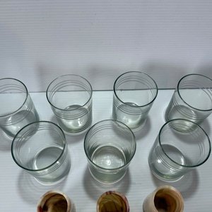 Lote de 7 Vasos de Vidrio y 6 Shots de Ágata con Plato Juego - imagen 6