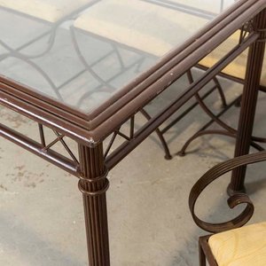 Juego de Comedor: Mesa de Hierro con Vidrio, 4 Sillas y 2 Butacas - imagen 3