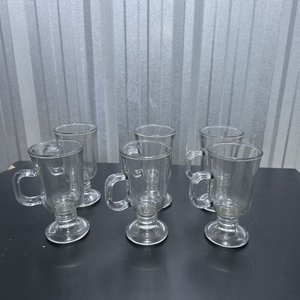 Set de 6 Tazas de Vidrio Transparente con Pie Decorativo - imagen 2