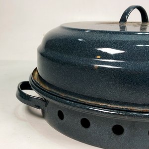 Brasero Vintage de Metal Esmaltado con Tapa y Rejilla - 35 cm - imagen 3