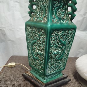Juego de 2 Lámparas de Mesa Verdes y Blancas - imagen 2