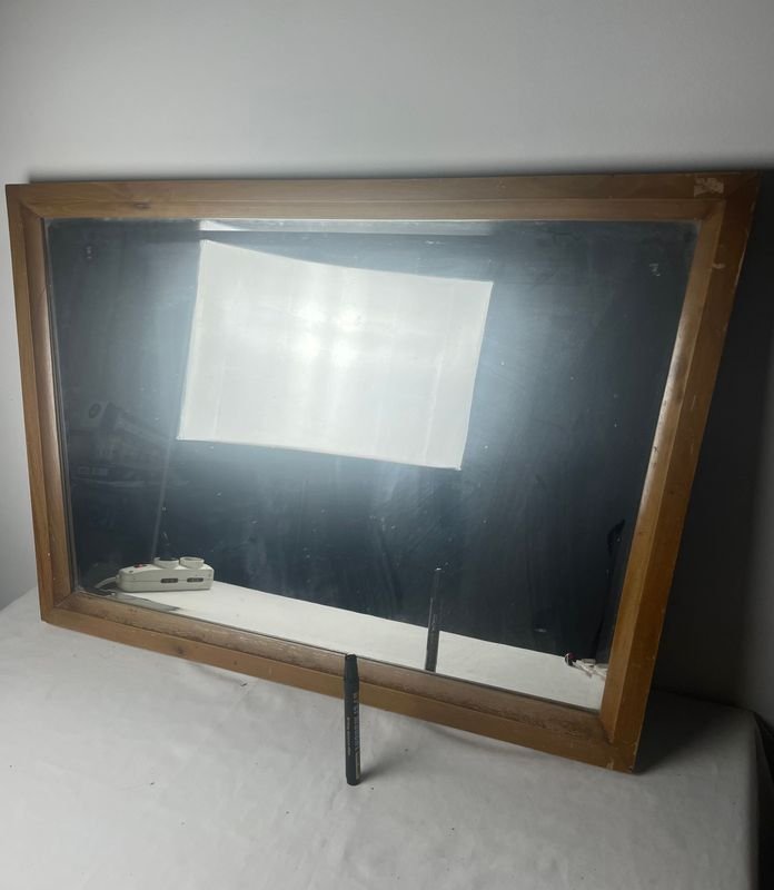 Espejo Americano Rectangular con Marco de Madera y Biselado