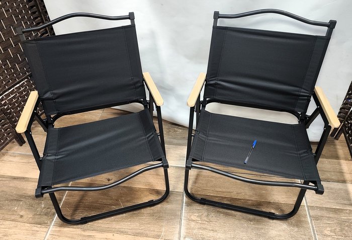 Sillas Plegables de Metal con Lona y Brazos Madera - imagen 3