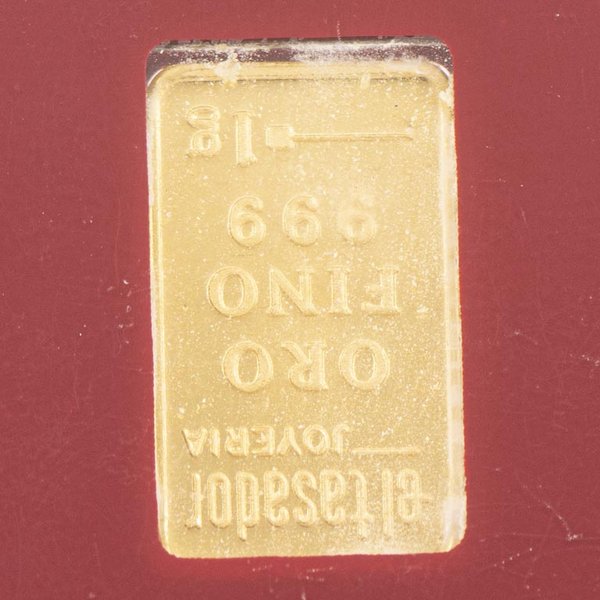Lingote de Oro Puro 1g "El Tasador" Industria Argentina