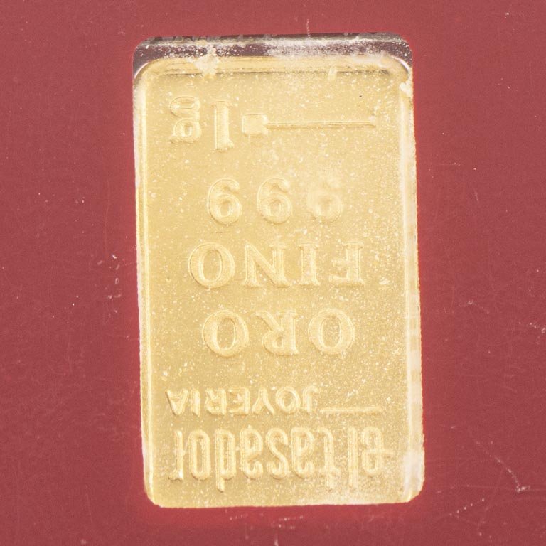 Lingote de Oro Puro 1g "El Tasador" Industria Argentina