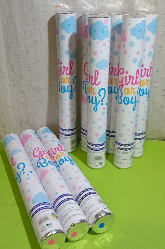 Tubos Reveladores de Género "Girl or Boy?" Celeste y Rosa - imagen 1