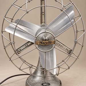 Ventilador de Mesa Antiguo Marelli Ercole, Italiano, Metálico - imagen 1