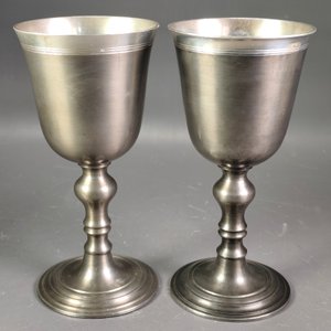 Juego de 4 Copas Vintage de Peltre "Minas Gerais" - 16cm Alto - imagen 6