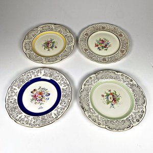 Cuatro Platos de Loza Inglesa Johnson Bros Decoración Floral - imagen 1
