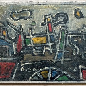 Walter Deliotti "Puerto Abstracto" Óleo sobre Fibra, 20 x 25 cm - imagen 2