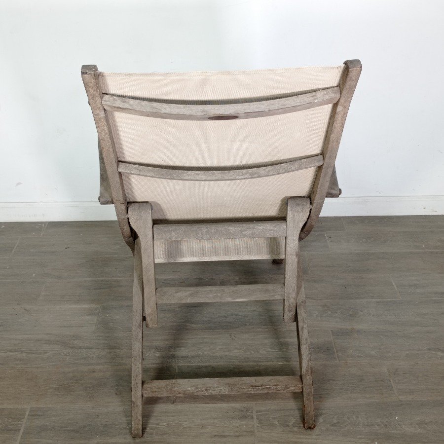 Silla de jardín de madera con asiento y respaldo tapizados - imagen 3