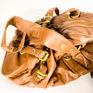 Tres Carteras de Dama de Cuero Marrón y Ocre - imagen 3