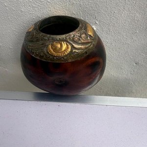 Mate de Galleta con Virola de Plata y Oro - imagen 2