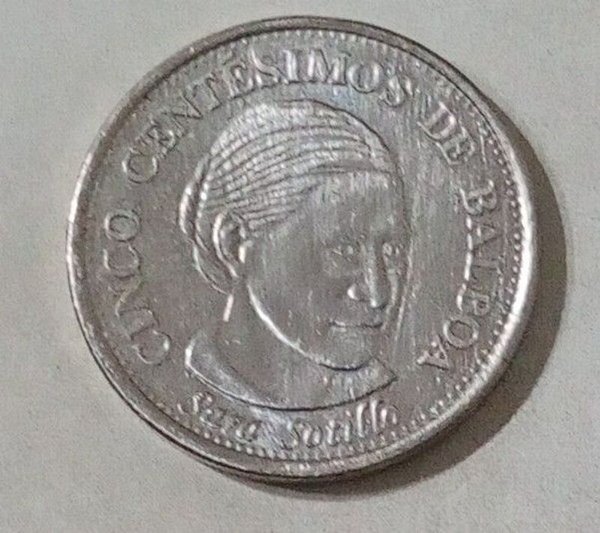 Moneda Conmemorativa 5 Centésimos de Balboa Panamá - Sara Sotillo 2017 - imagen 1