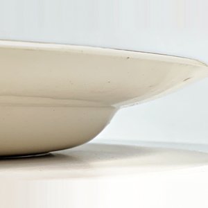Plato Hondo de Loza Inglesa Alfred Meakin Beige con Guarda Dorada y Escena de Trovador - imagen 3