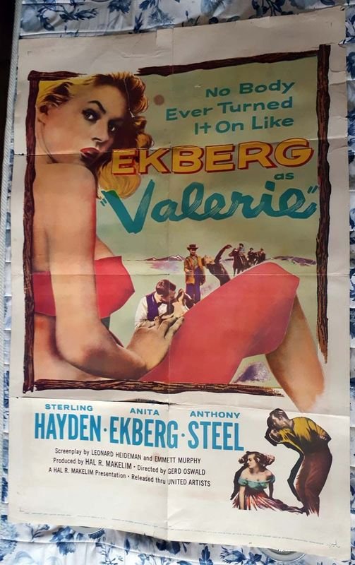 Poster de Cine Original "Valerie" con Anita Ekberg y Sterling Hayden (1957)