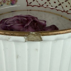 Fuente Antigua de Porcelana Francesa Aluminite Limoges con Rosa y Detalle Calado - imagen 7