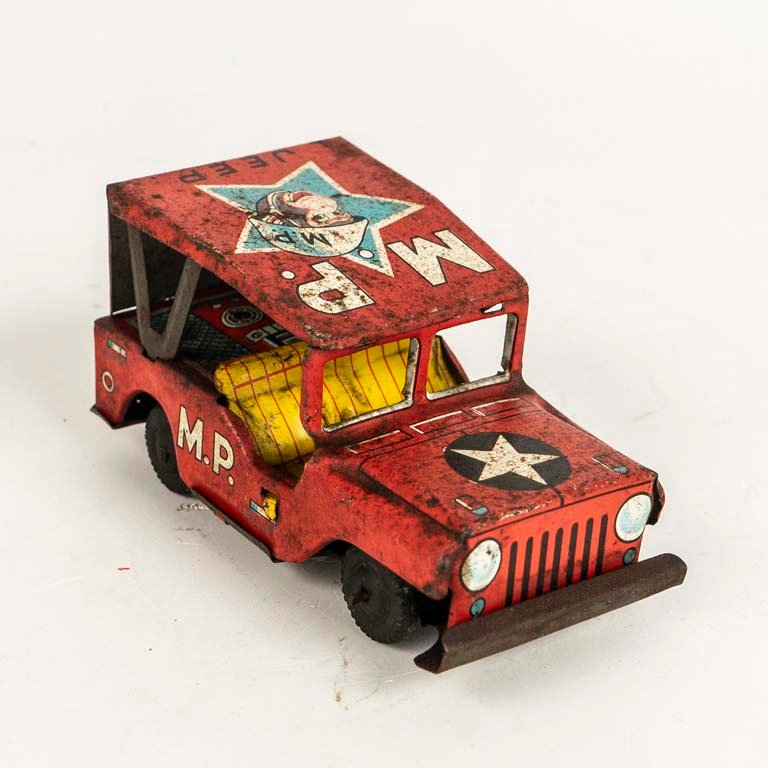 Jeep de chapa litografiada made in Japan - Medidas: 9cm