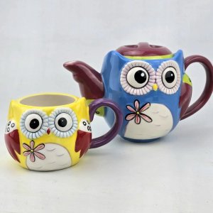 Tetera y Taza de Diseño con Forma de Búho - imagen 2