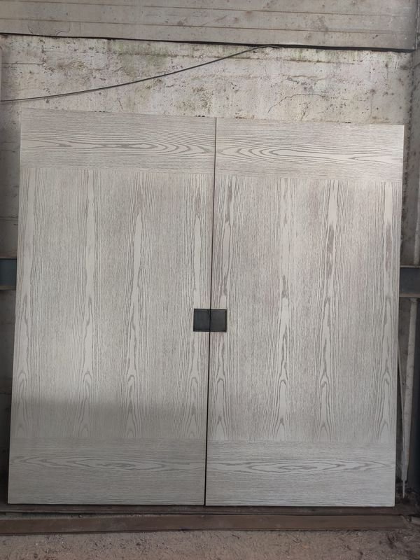 Puerta Doble Hoja Roble Blanco 105x213cm con Marcos Desarmados