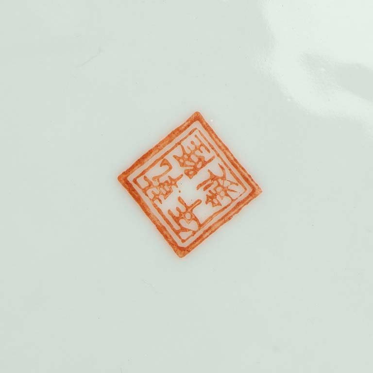Plato porcelana china pintado a mano con escena geisha - imagen 2