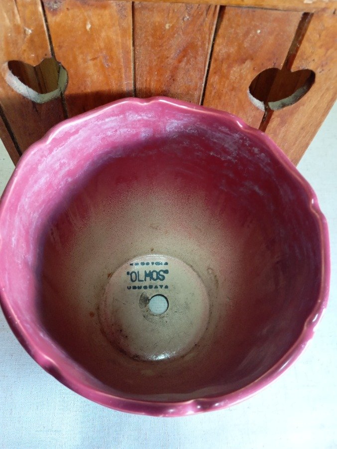 Macetero de madera y maceta de loza Olmos - imagen 4