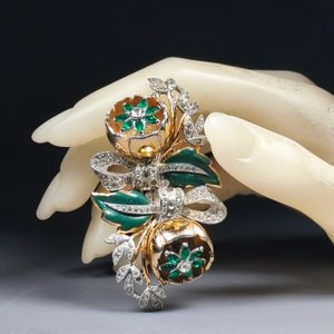 Broche Vintage "Coro Duette" Floral con Clips y Montura - imagen 5