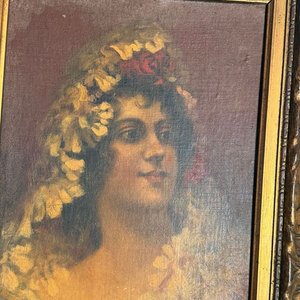 Óleo Retrato Femenino Firmado Enrique Carreza, 1901 - imagen 8