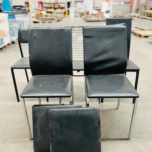 Lote de 7 Sillas y Tapas de Asiento Negras - imagen 1