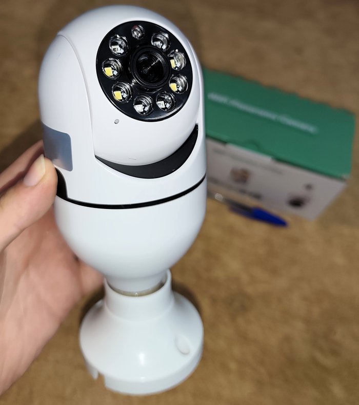 Cámara de seguridad wifi giratoria con doble audio y visión nocturna - imagen 4